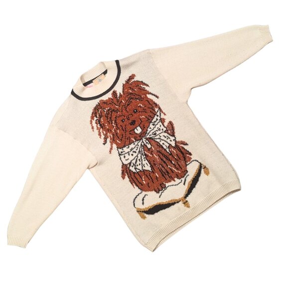 SOLD Vintage 80's Knitted Yorkshire Terrier Size M for Women - Picture 3 of 6